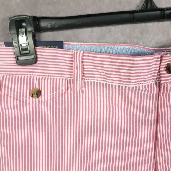 Polo Ralph Lauren Shorts Mens 40  Pink Striped Seersucker 9" Classic-Fit Preppy - Picture 6 of 11